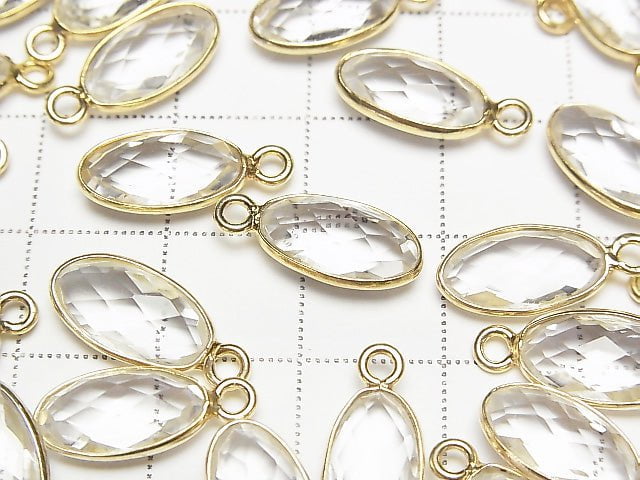 High Quality Crystal AAA Bezel Setting Faceted Oval 13x7mm 18KGP 2pcs