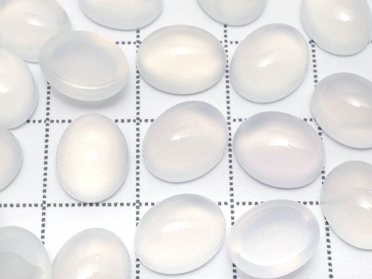 White Chalcedony AAA Oval Cabochon 10x8mm 5pcs