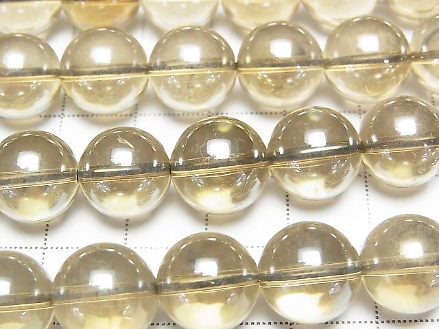 Champagner Aura Runde 12 mm halb oder 1 Strang Perlen (ca. 15 Zoll / 38 cm)