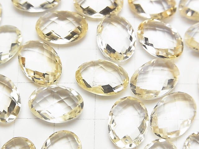 高品質黃水晶 AAA - 未鑽孔刻面橢圓形 14x10mm 2顆