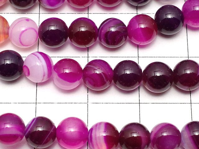 Pink Stripe Agate Round 6mm 1strand beads (aprx.15inch / 36cm)