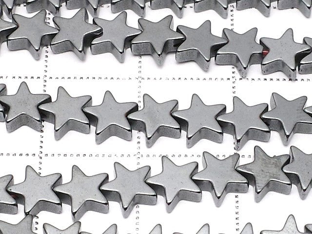 Hematite star 6x6mm x 2mm 1strand beads (aprx.15inch / 36cm)