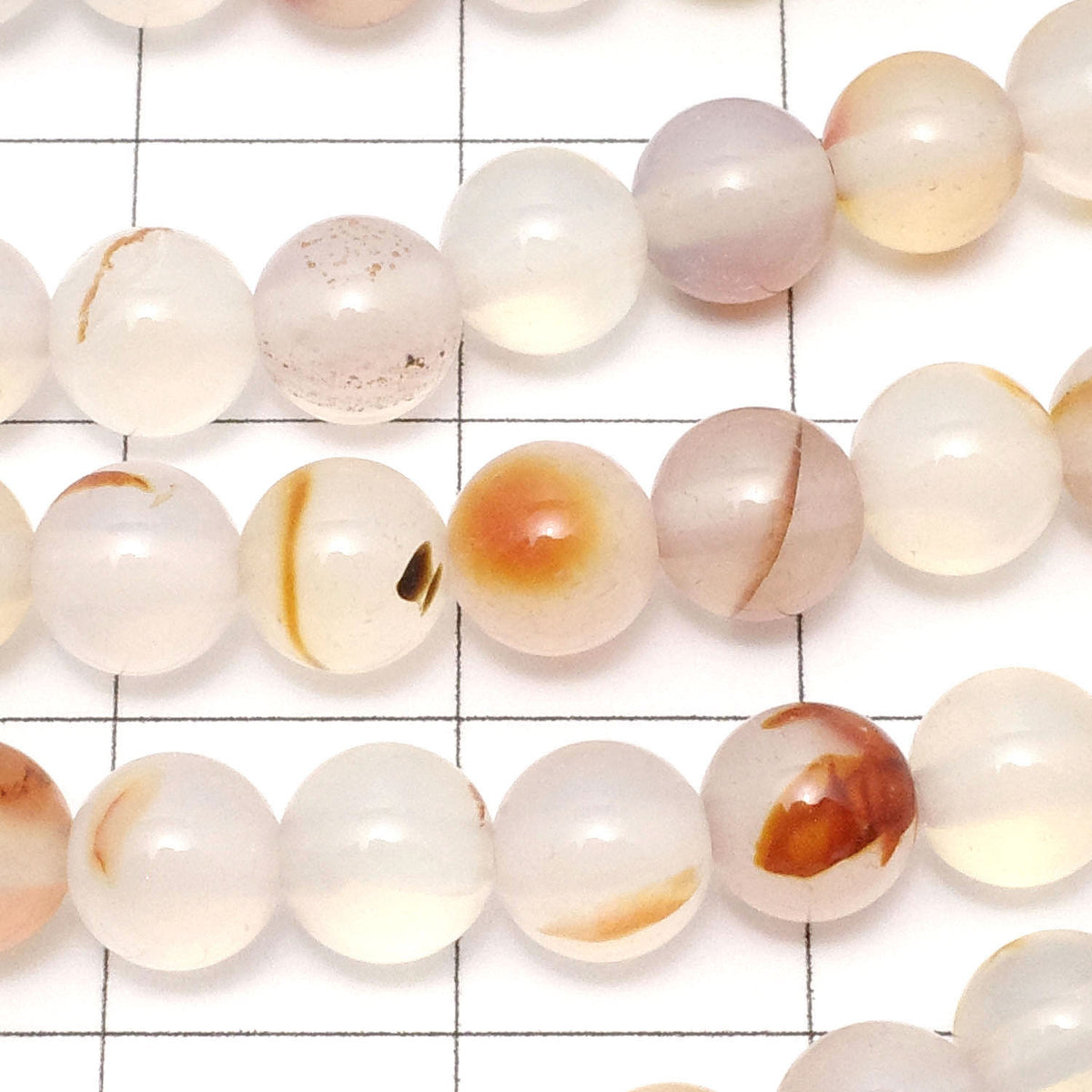 烏拉圭白橘玉髓圓珠 6mm 1串 (約15英吋/36公分)
