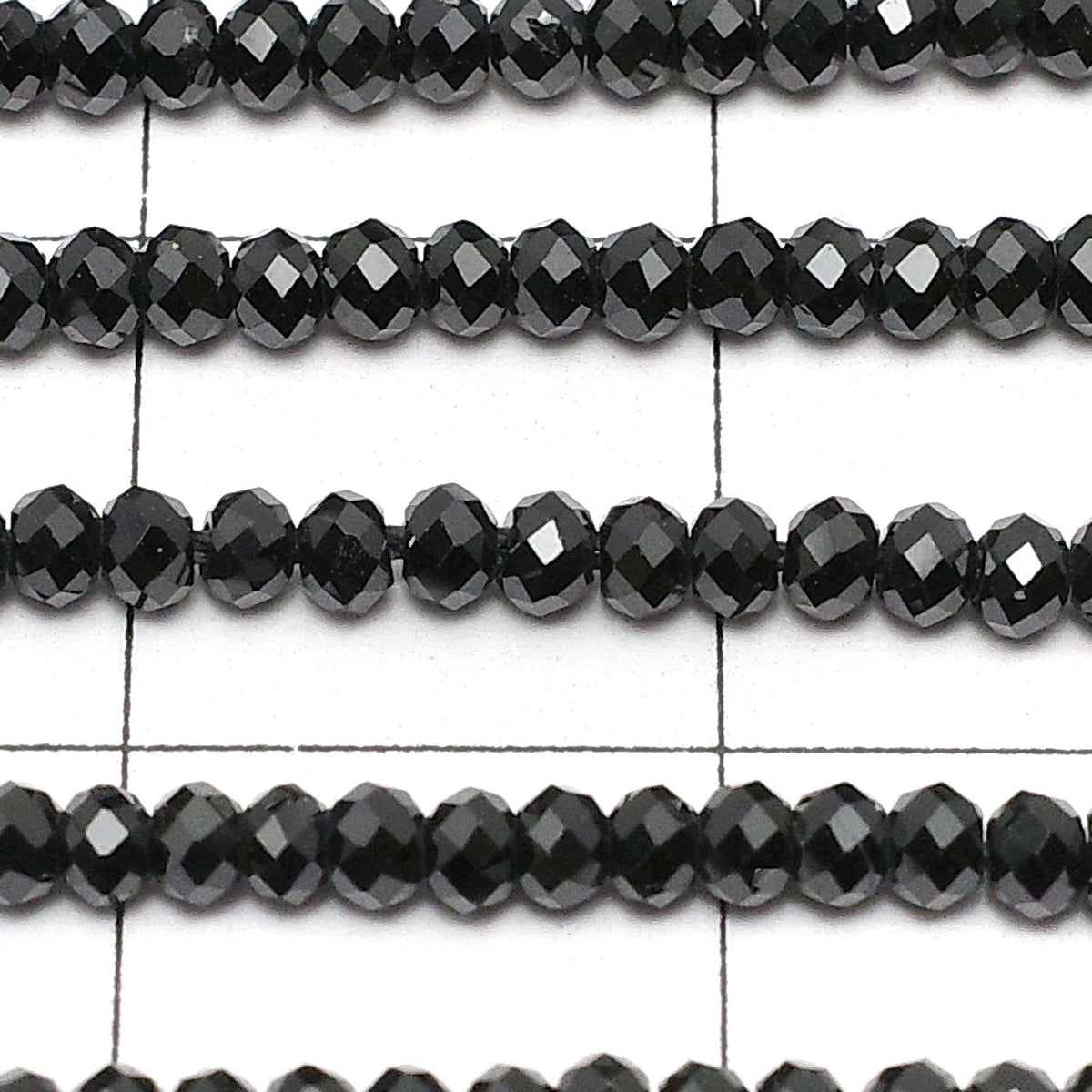 High Quality! 2pcs for $6.79! High Quality Black Spinel AAA++ Faceted Button Rondelle, 2x2x1mm, 1strand beads (approx. 15 inches/37 cm)