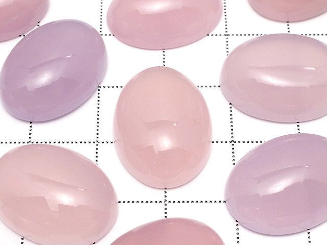 高品質粉紫玉髓 AAA 橢圓蛋面 20x15mm 2顆