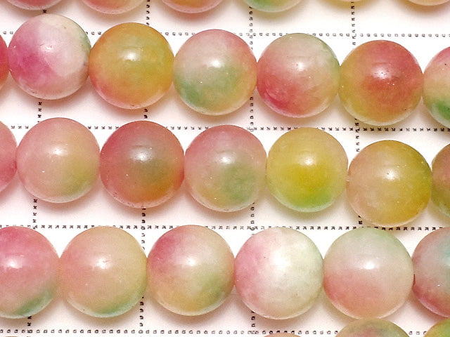 Red & Green Jade Round 8mm 1strand beads (aprx.15inch / 36cm)
