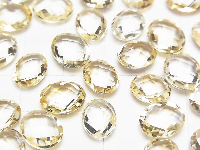 高品質黃水晶 AAA - 未鑽孔刻面橢圓形 10-11x8mm 4顆