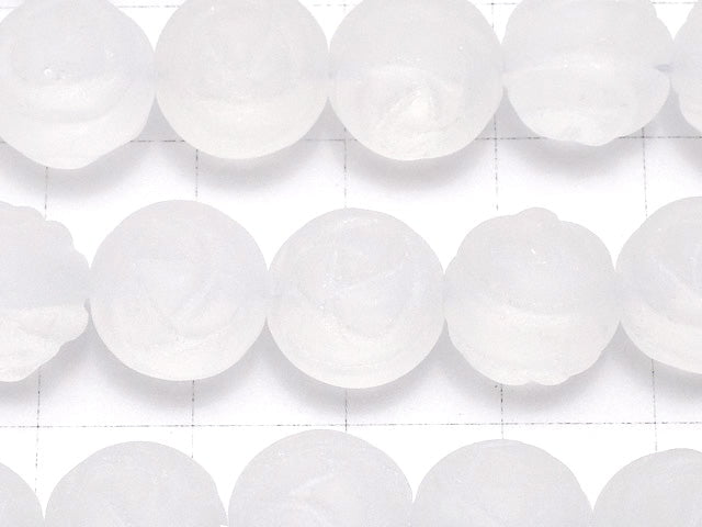 Frosted Crystal Quartz AAA Round Rose Cut 12mm half or 1strand beads (aprx.15inch/37cm)