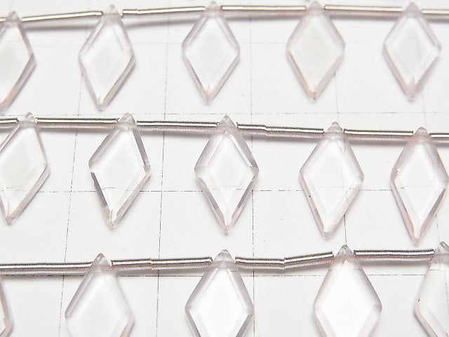 High Quality Rose Quartz AAA Diamond Shape 14x7mm 1strand (8pcs)