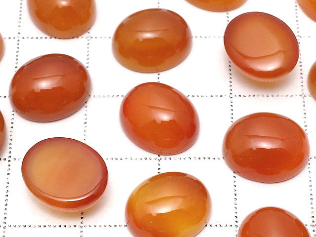 紅玉髓 AAA 橢圓形素面蛋面 12x10公釐 5顆裝