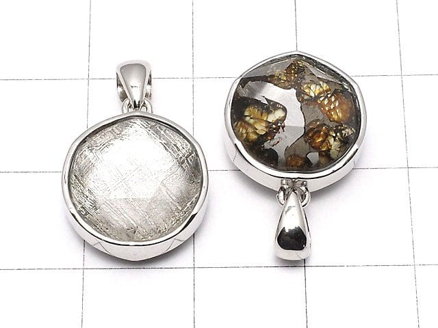 Kenya Sericho Pallasite Meteorite xMeteorite Pendant 14mm Silver925