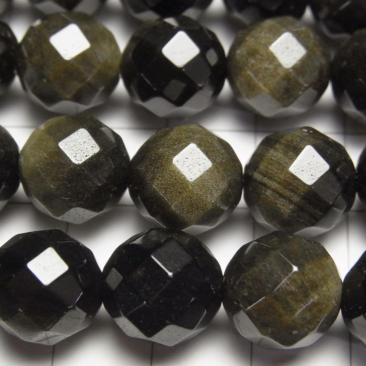 金曜石 64 切面圓珠 12mm 半串或一串珠子 (約 15 英吋 / 38 公分)