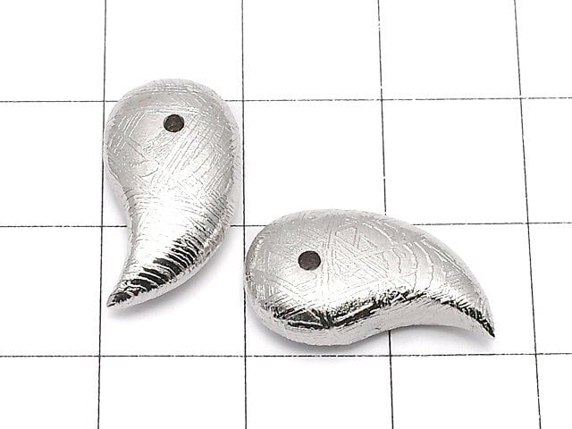 Meteorite (Muonionalusta) Comma Shaped Bead 18x10mm 1pc