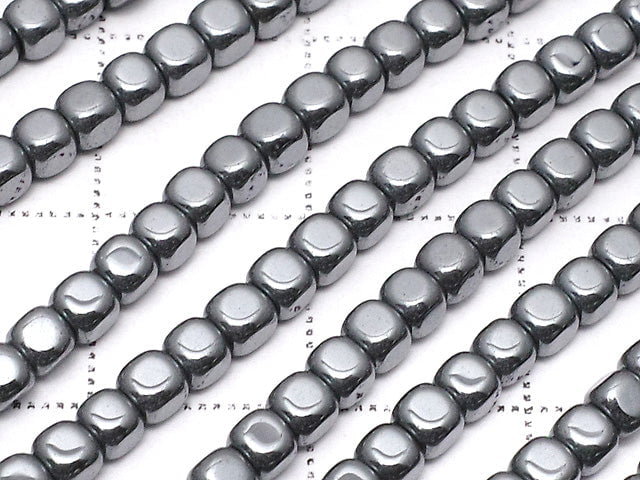 Hematite Small Size Cube 3x3mm x3mm 1strand beads (aprx.15inch/38cm)