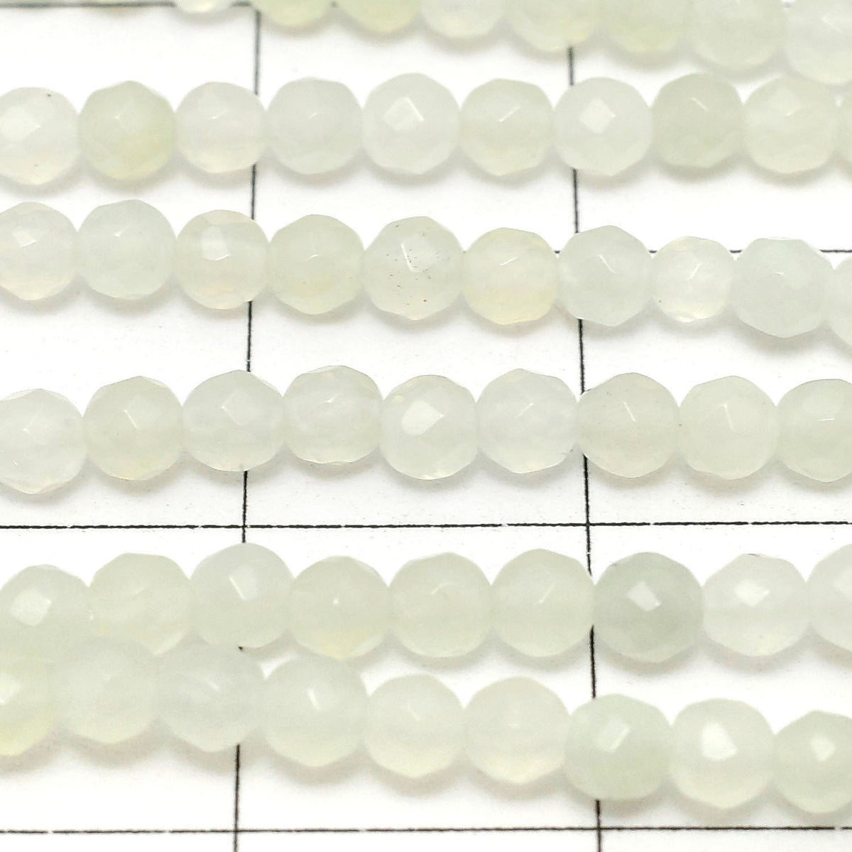 New Jade AA 32 Faceted Round 3 mm 1strand beads (aprx.15 inch / 37 cm)