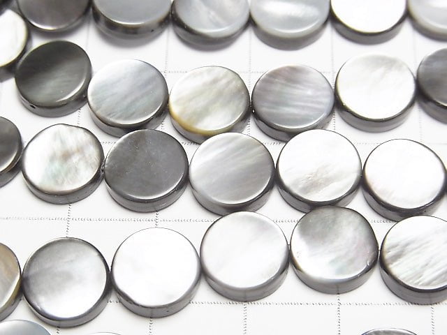 High Quality Black Shell (Black-lip Oyster)AAA Flat Coin 10x10x3mm 1strand beads (aprx.15inch/37cm)