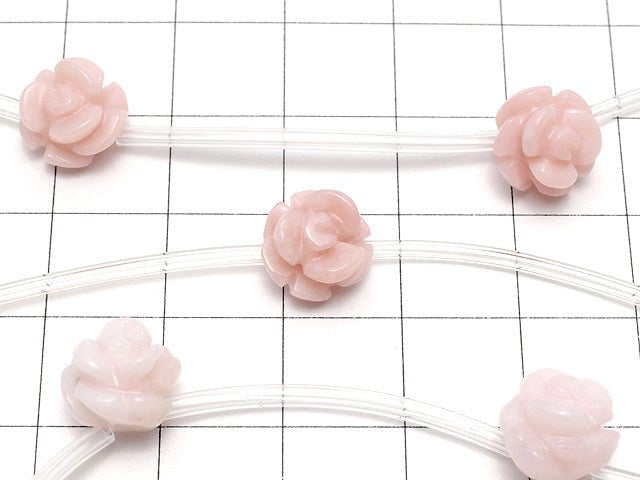 Rosa Opal Rose 10 mm halb oder 1strang (ca. 10 Stück)