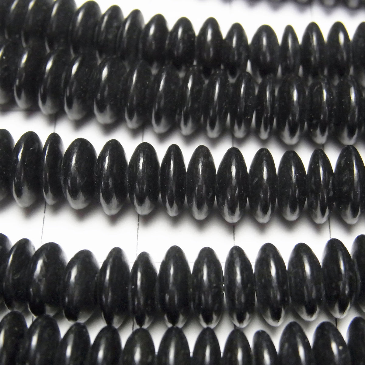 Buffalo Horn Rondelle 8x8x3mm Black half or 1strand beads (aprx.15inch/38cm)