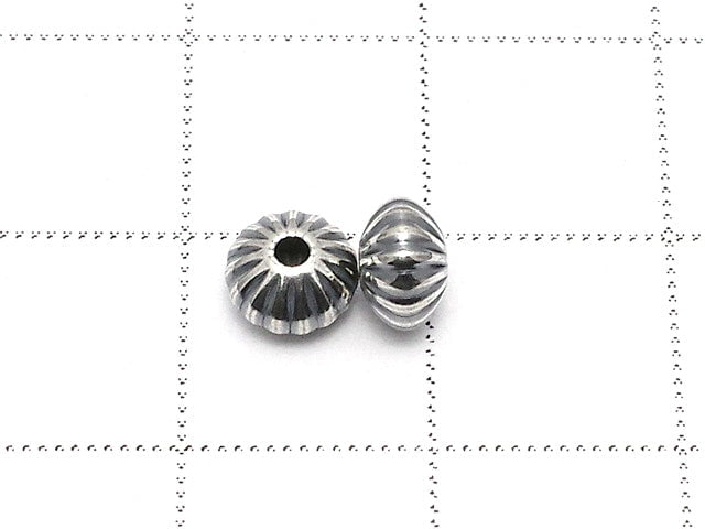 Silver925 Line Carved Rondelle 5.5mm 2pcs
