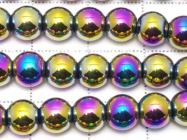 Hematite Round 6mm metallic coating 1strand beads (aprx.15inch / 38cm)