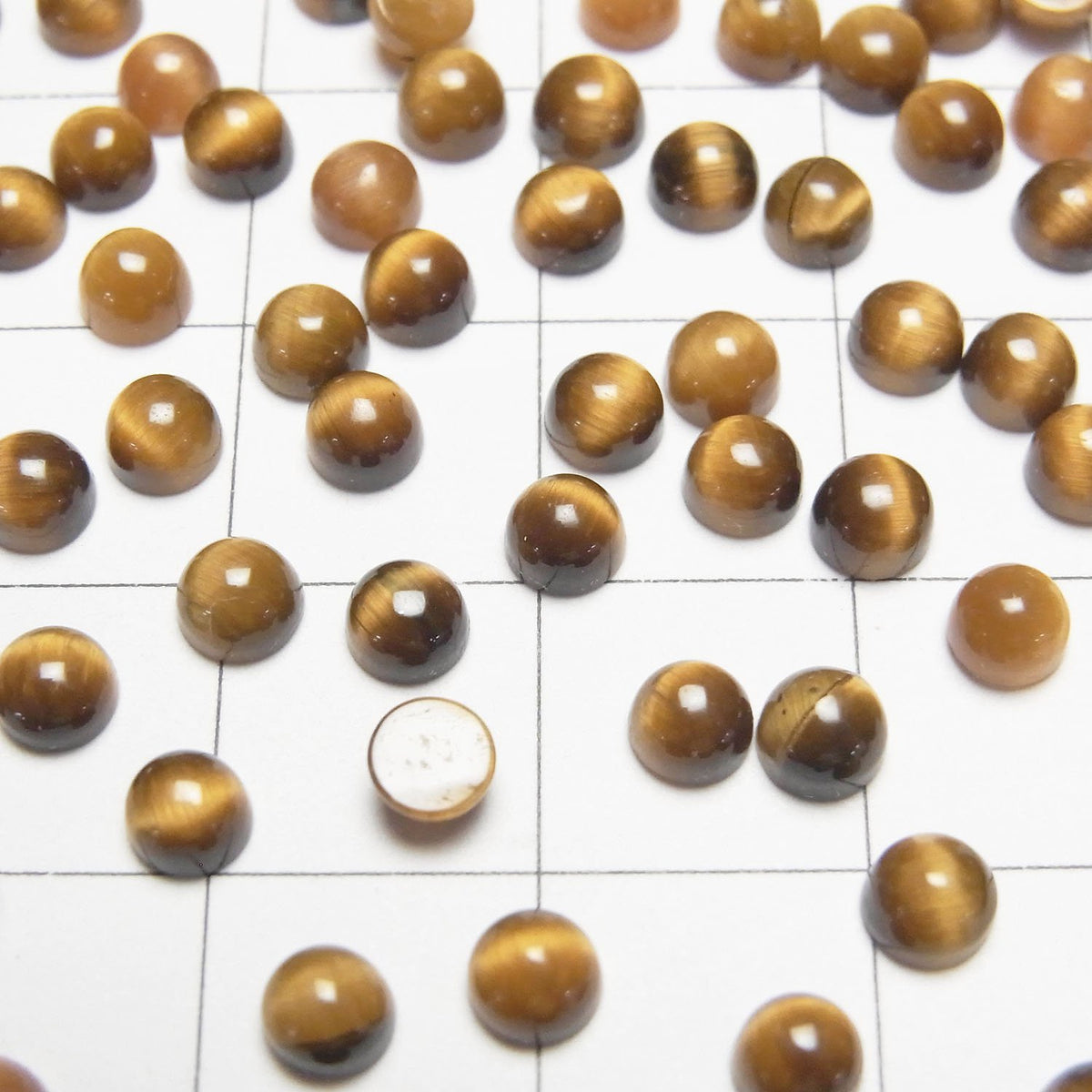 Yellow Tiger's Eye AA++ Round Cabochon 4x4mm 10pcs