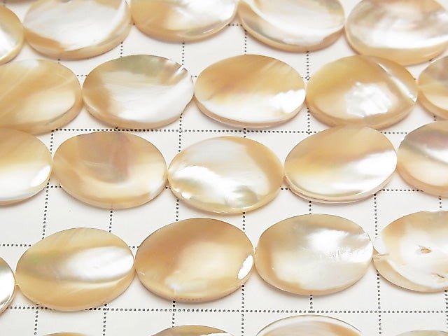 Perlmutt MOP Beige Oval 18x13mm 1Strang Perlen (ca. 15 Zoll / 36 cm)