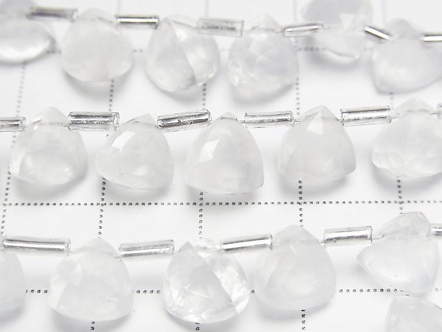 Hochwertiger Milchquarz AAA 3D Dreieck Schnitt 8x8x8mm halb oder 1Strang Perlen (18Stück)