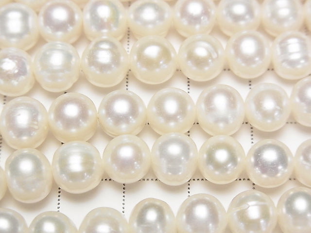 Fresh Water Pearl AA+ Potato 9mm White 1strand beads (aprx.15inch/36cm)