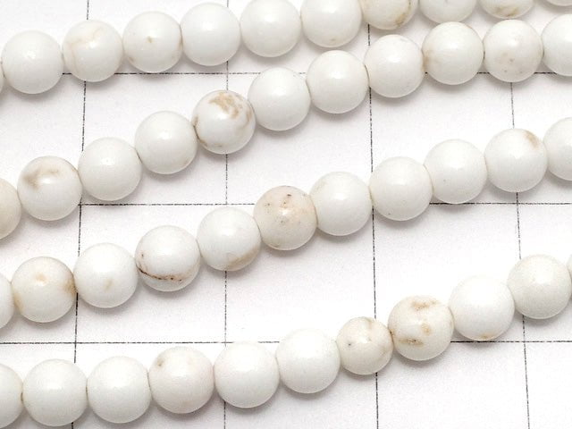 Magnesite Round 4mm 1strand beads (aprx.15inch/37cm)