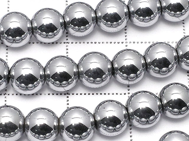 Hematite Round 6mm Silver coating 1strand beads (aprx.15inch / 38cm)