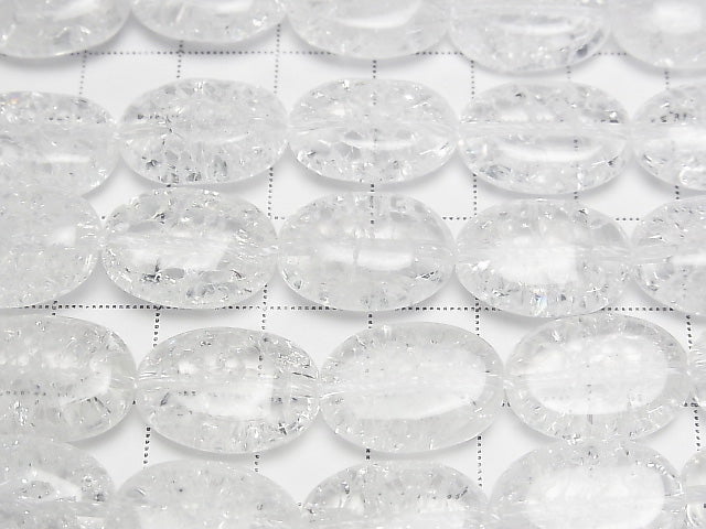 Cracked Crystal Oval 18x13x8mm half or 1strand beads (aprx.15inch/38cm)