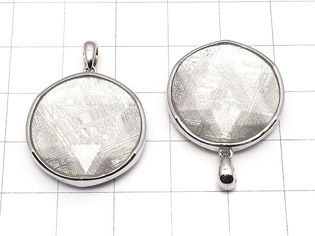 Meteorite (Muonionalusta ) Pendant Both Side Finish 22mm Silver925