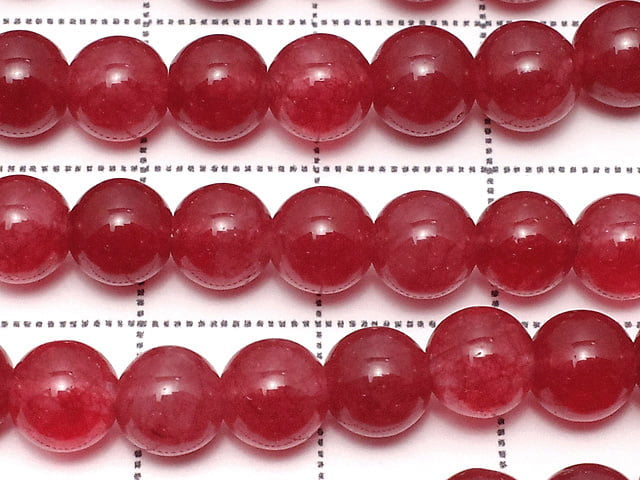Red color Jade (clear type) Round 6mm 1strand beads (aprx.15inch / 36cm)