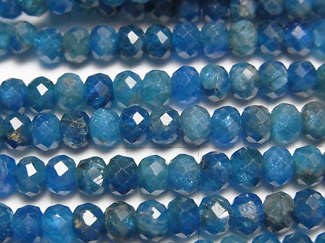 高品質!磷灰石 AA+ 刻面鈕扣圓珠 5.5x5.5x4mm 半串或一串珠子 (約15英吋/36公分)