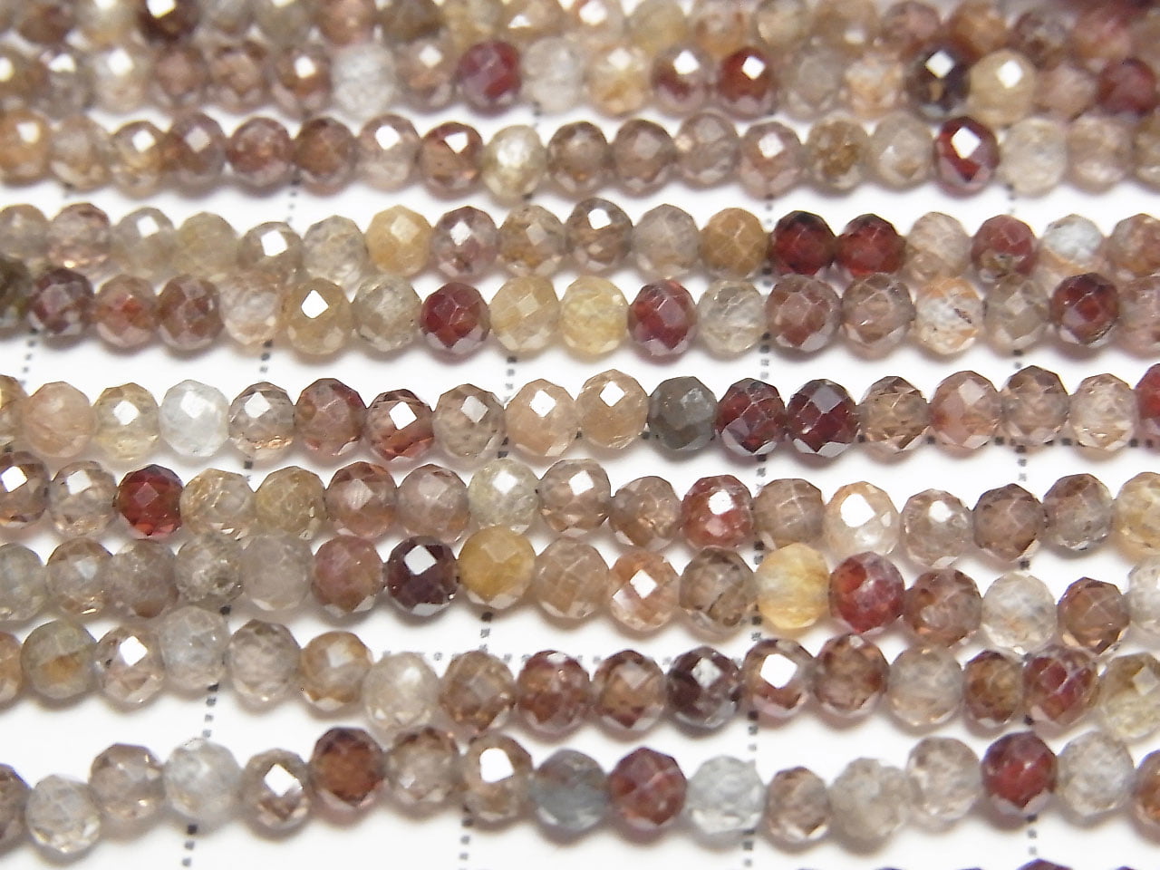 High Quality! Natural Brown Zircon AAA- Faceted Round 3mm 1strand Beads (approx. 15 inches/37 cm)