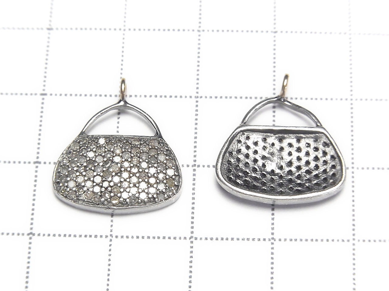Diamond Handbag (Bag) Motif Charm 14x16x2 Silver925 1pc $79.99!