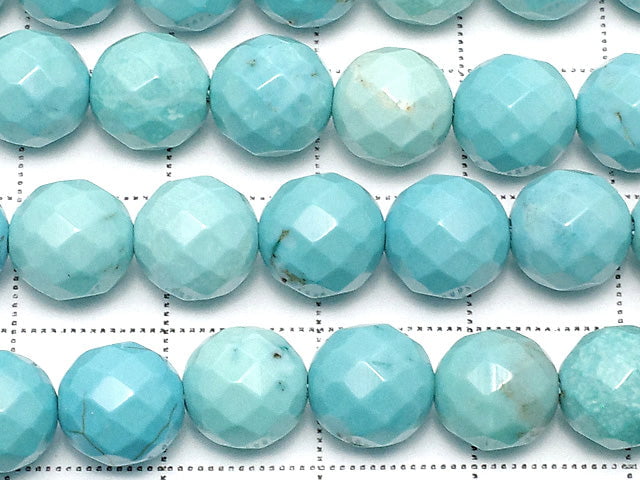 Magnesite Turquoise 64Faceted Round 8mm 1strand beads (aprx.15inch/35cm)