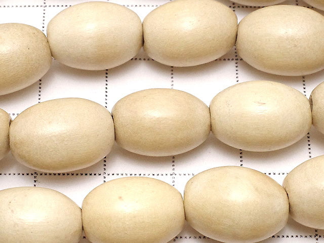 White Wood Rice 15x10x10mm 1strand beads (aprx.15inch / 38cm)