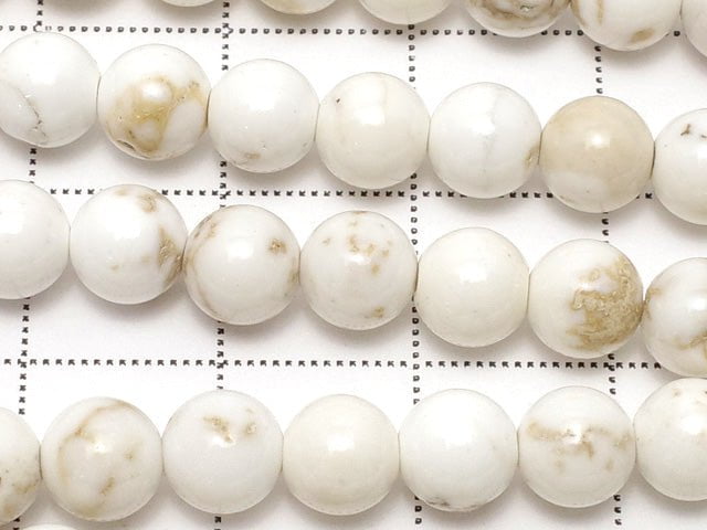 Magnesite Round 6mm 1strand beads (aprx.15inch/37cm)