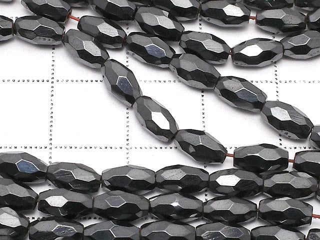 Magnetic! Hematite Faceted Rice 6x4mm x4mm 1strand beads (aprx.15inch/38cm)