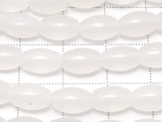 White Chalcedony Rice 9 x 6 x 6 mm 1strand beads (aprx.15 inch / 37 cm)