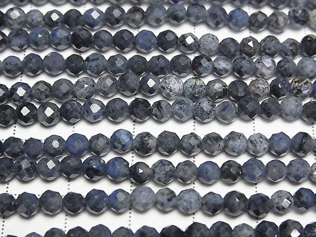 High Quality! 1strand $9.79! Dumortierite 32Faceted Round 4mm 1strand beads (aprx.15inch/37cm)