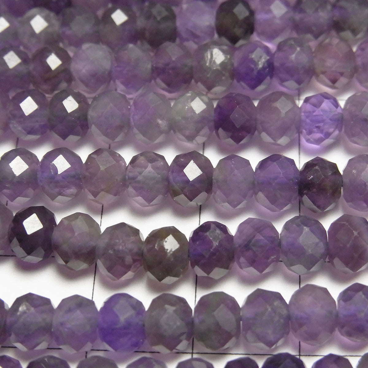 Haute qualité ! Améthyste facettée bouton rondelle 6x6x4mm 1 fil de perles (environ 15 pouces/37cm)
