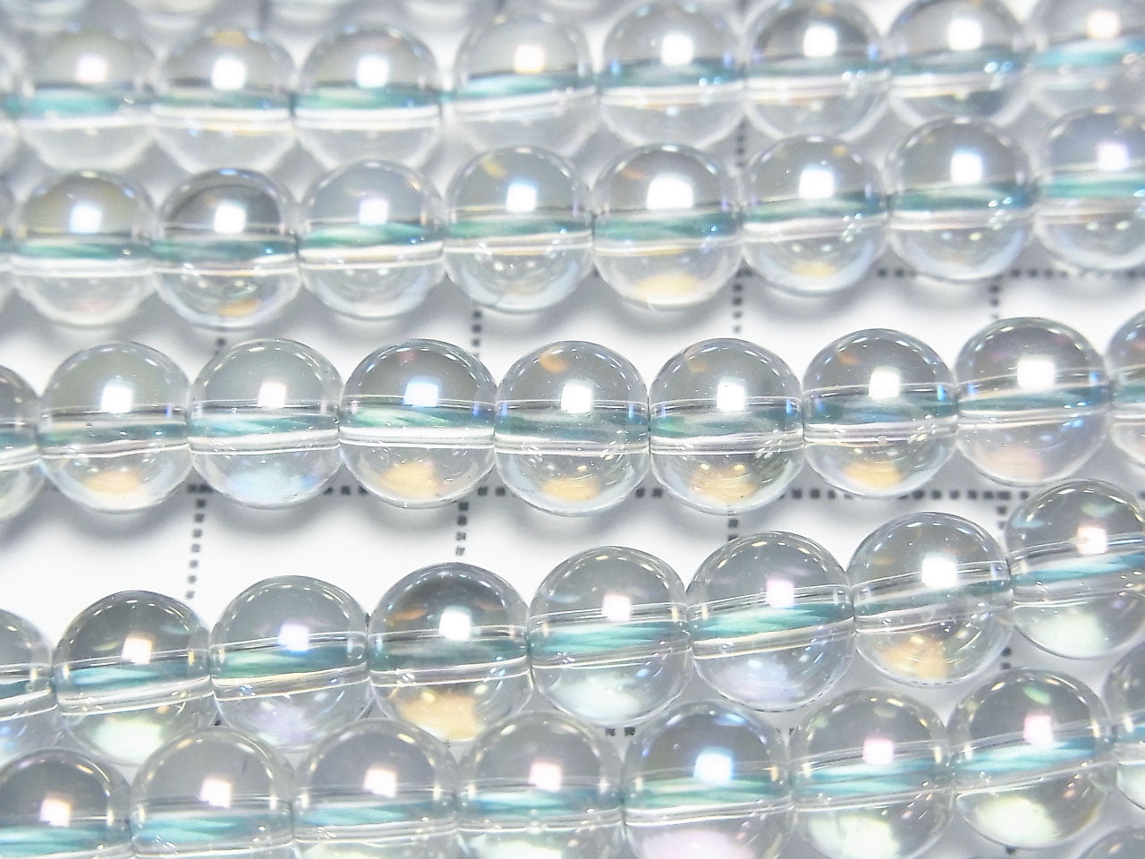Gray Flash Crystal Quartz (Smelted Quartz) Round 6mm 1strand beads (aprx.15inch/36cm)