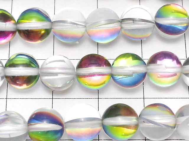 Regenbogen Luna Flash rund 8mm 1strang Perlen (ca. 15 Zoll / 36 cm)