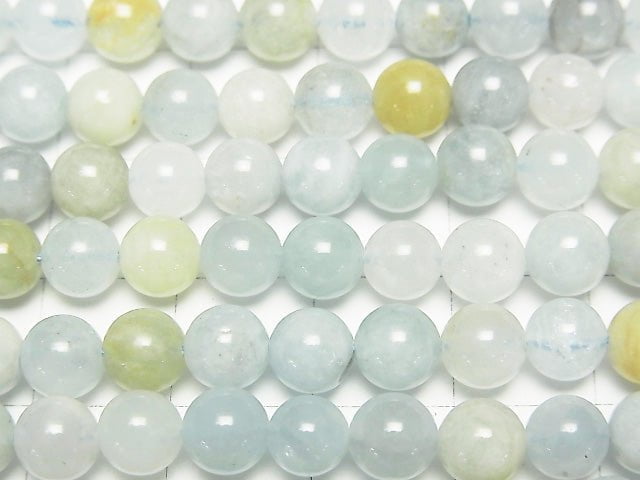 1Strang $8.79! Mehrfarbiger Aquamarin Rund 6mm 1Strang Perlen (ca. 15 Zoll / 38 cm)