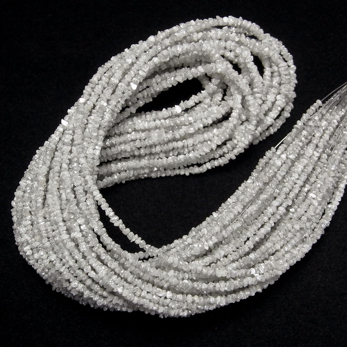 Light Gray Diamond Rough Nugget (Chips) Half or 1strand beads (approx. 15 inches/37 cm)