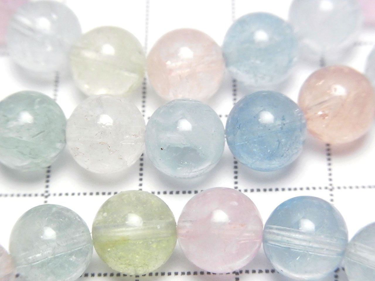 Beryl Mix (Multicolor Aquamarine) AAA Round 8.5mm Bracelet