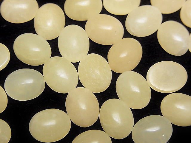 Yellow Calcite Oval Cabochon 10x8mm 5pcs