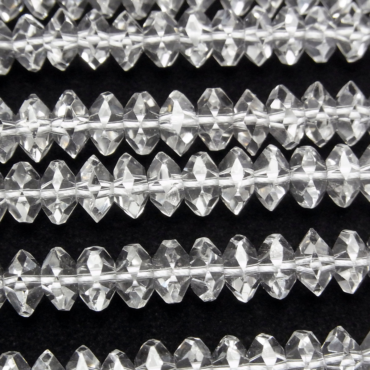 High Quality! Crystal Quartz AAA Faceted Button Rondelle 8x8x4mm 1/4 or 1strand beads (aprx.15inch/38cm)
